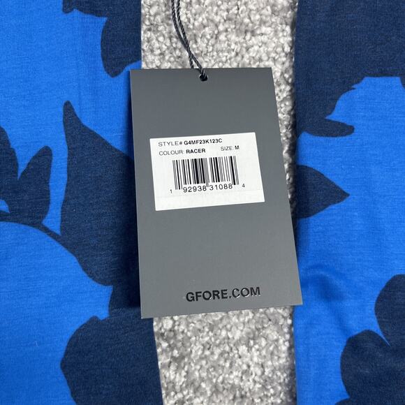 G Fore 1/4 Zip Pullover Mens Medium Tonal Floral Luxe Blue Mid Layer NWT - Picture 7 of 15